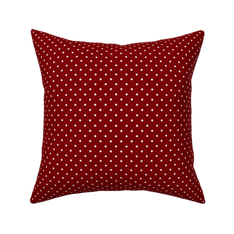 White Polka Dots On Dark Christmas Candy Fabric | Spoonflower
