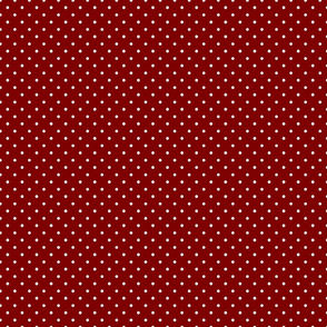 White Polka Dots On Dark Christmas Candy Apple Red