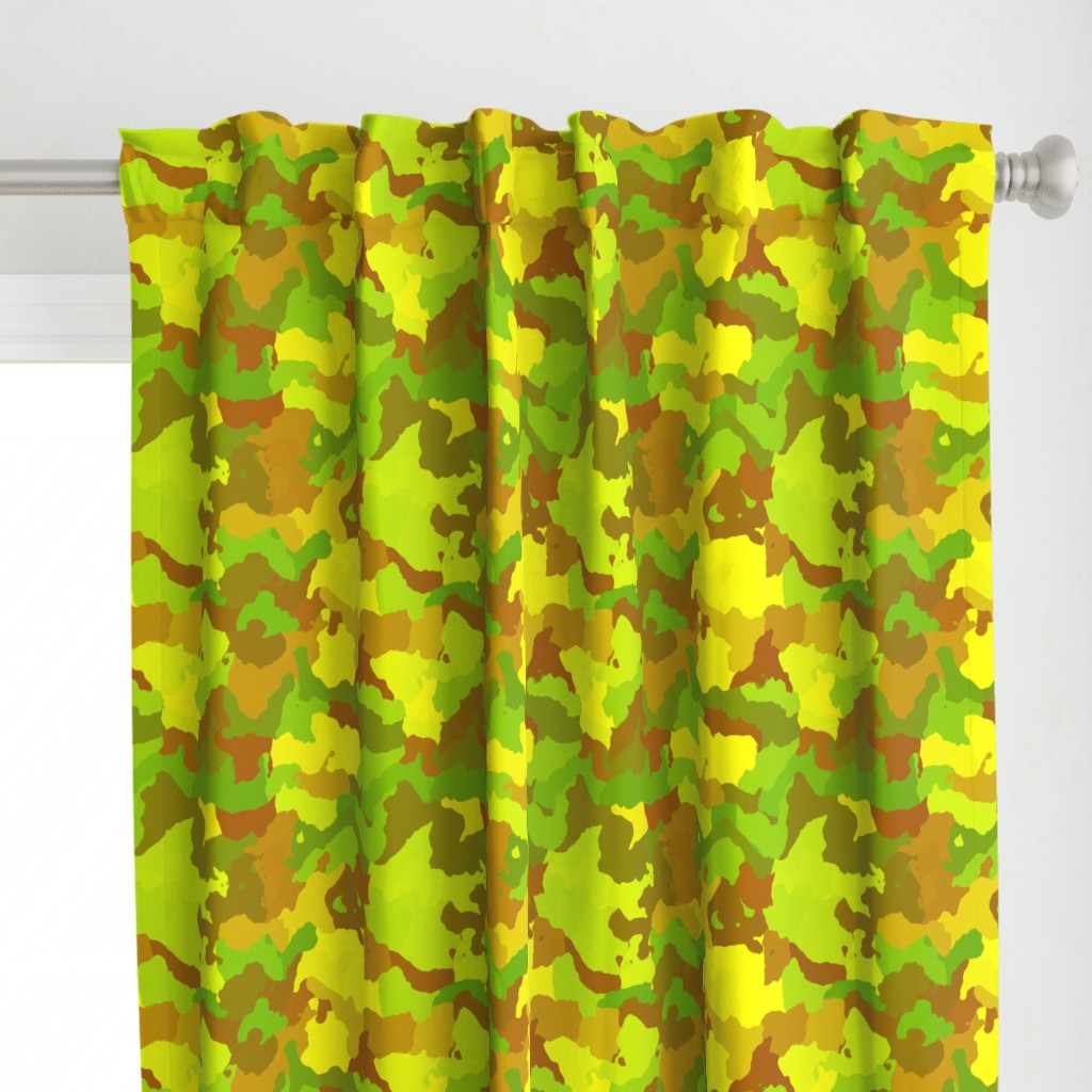 Small Yellow and Green Tropical Rainforest Camo Camouflage