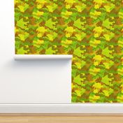 Small Yellow and Green Tropical Rainforest Camo Camouflage