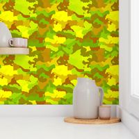 Small Yellow and Green Tropical Rainforest Camo Camouflage