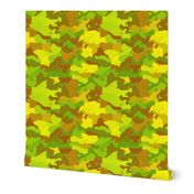 Small Yellow and Green Tropical Rainforest Camo Camouflage