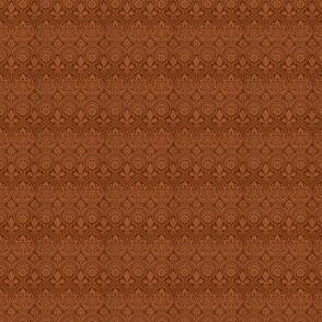 SMALL Damask 25 in copper-brown