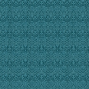 SMALL Damask 25 in dark teal