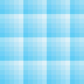 Turquoise to light blue,  checks, 5 inch repeat, gradient, ombre