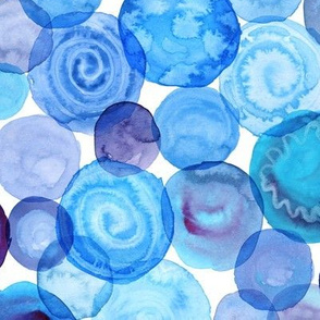Watercolor Dots Blue-Violet Big