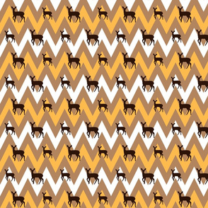 Chevron and deer in deco colors