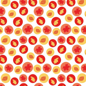 Bright autumn leaves pattern in geometric layout