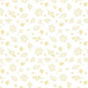 Fall themed repeat pattern in golden yellow