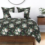 Black floral Chintz