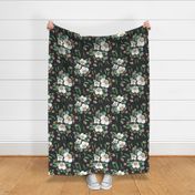 Black floral Chintz