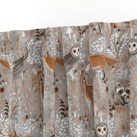 Brown-Forest-Animals grey - wooden animals