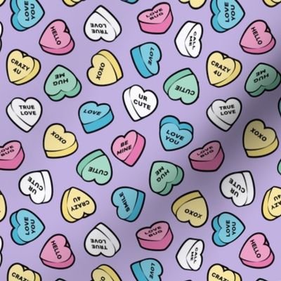 valentine's hearts - candy pastels - purple - LAD20