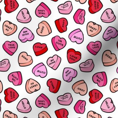 valentine's hearts - candy pastels - white - LAD20
