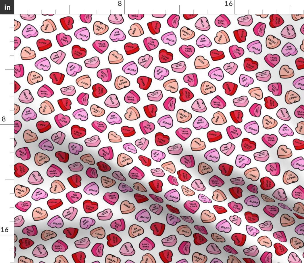 valentine's hearts - candy pastels - white - LAD20