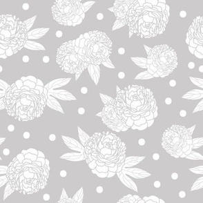 White and grey floral pattern