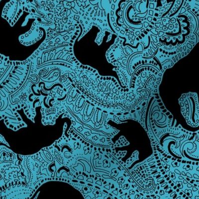 Paisley Elephants turquoise medium