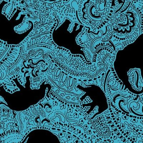 Paisley Elephants turquoise medium