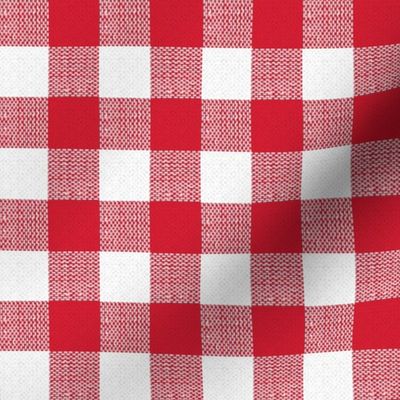 red and white woven check