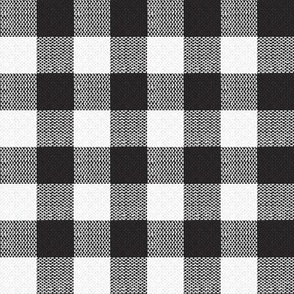 black and white woven check