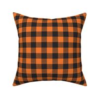 orange and black woven check