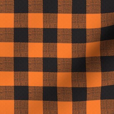 orange and black woven check
