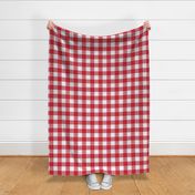 jumbo red and white woven check