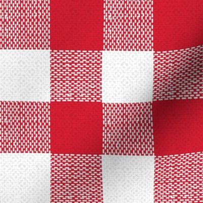 jumbo red and white woven check