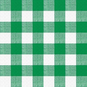 green and white woven check