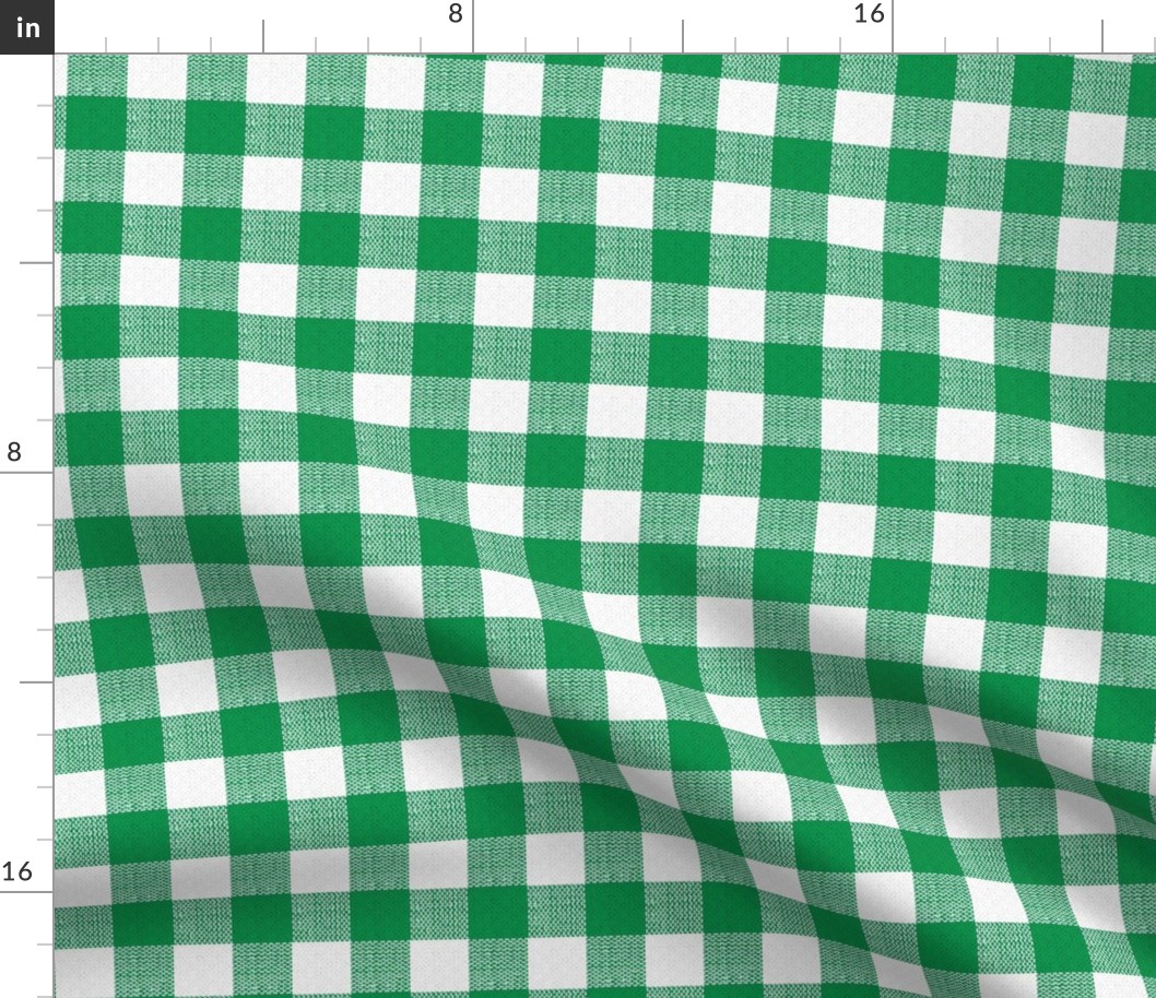 green and white woven check