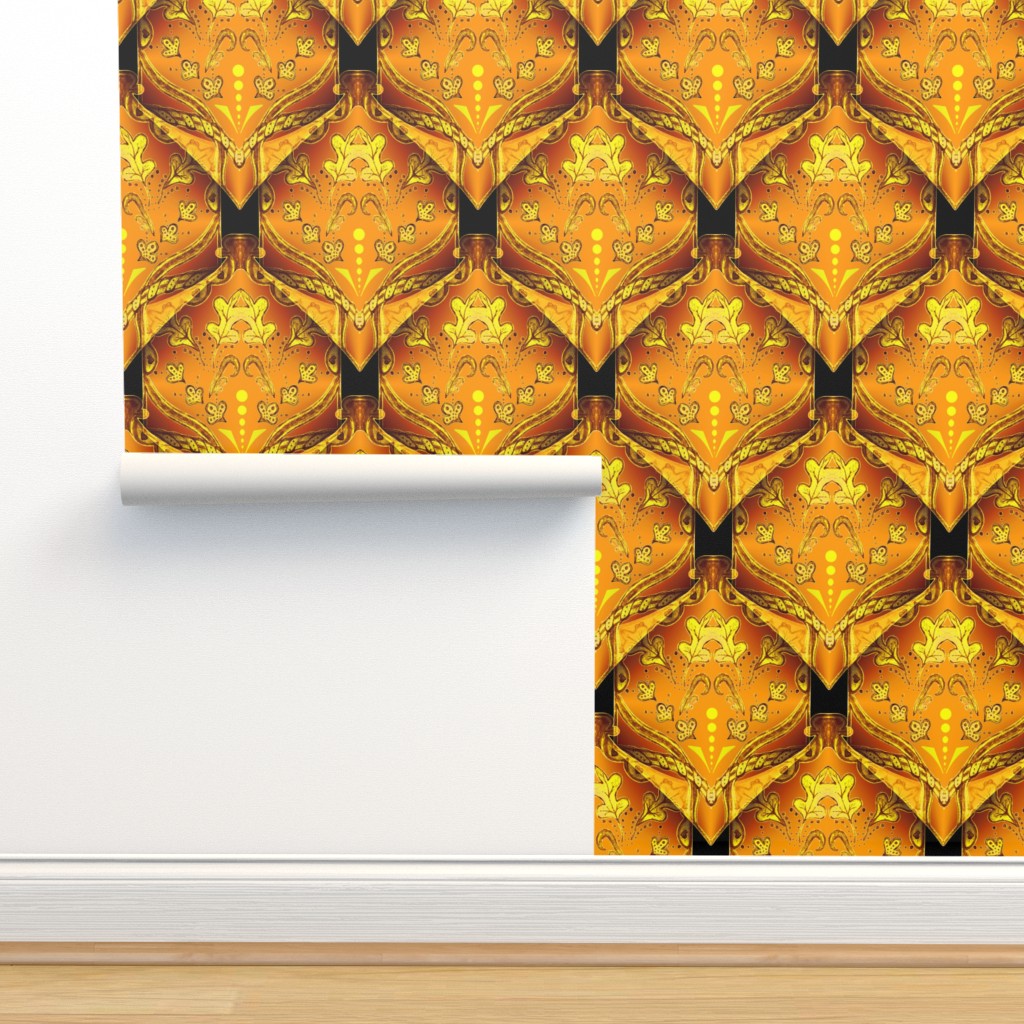 1049A-L Gold Egyptian Design Wallpaper | Spoonflower