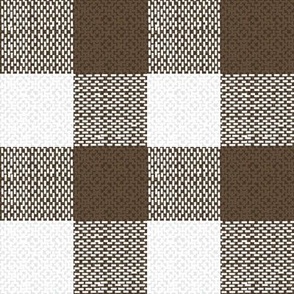 jumbo dark brown and white woven check