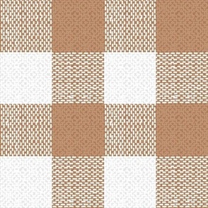 jumbo light brown and white woven check