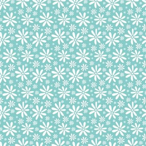 Calypso floral aquamarine midi