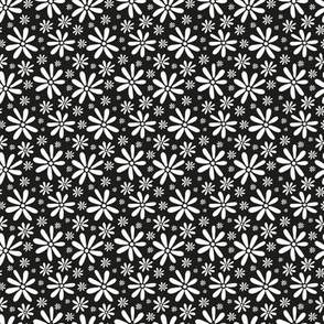 Calypso floral black and white midi