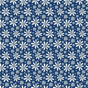 Calypso floral dark blue midi