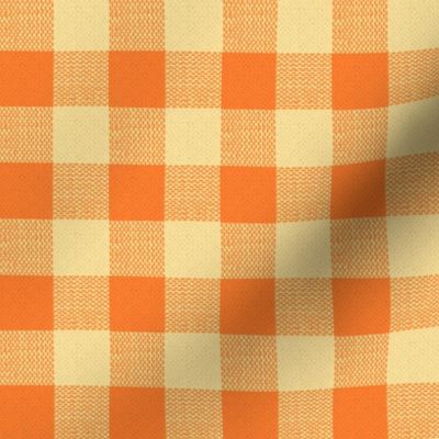 orange and cream woven check