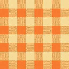 orange and cream woven check