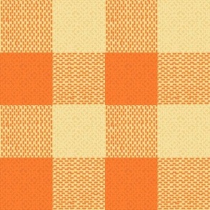 jumbo orange and cream woven check