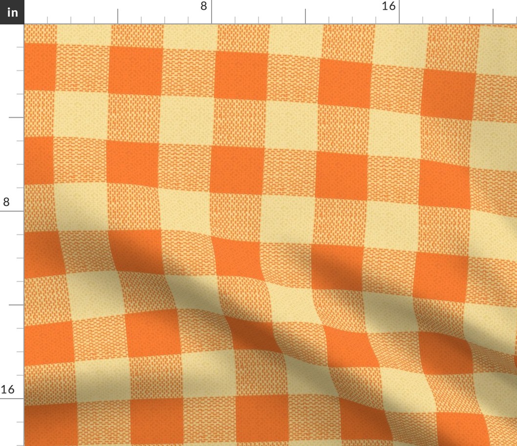 jumbo orange and cream woven check