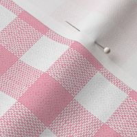 light pink and white woven check