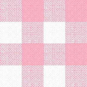 jumbo light pink and white woven check