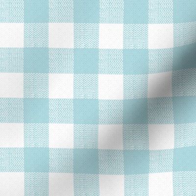 light blue and white woven check