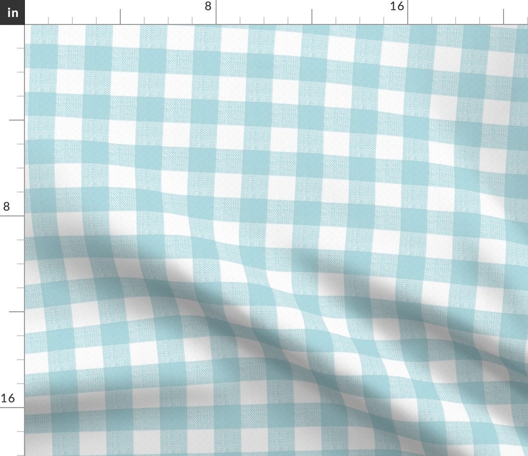 light blue and white woven check