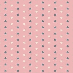 Vintage hearts polka dots pink