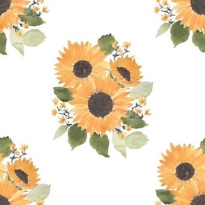 Simple Watercolor Sunflowers