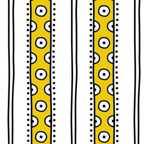 large - dots in yellow on white vertical