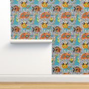 fantastic animals seamless pattern