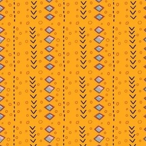 Ditsy geometric stripes, handdrawn diamonds, chevrons and shapes on orange small