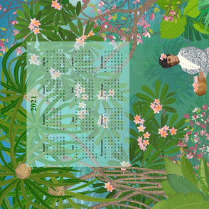 2021 Liliuokalani Calendar tea towel